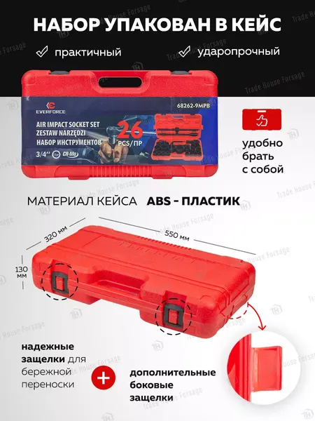 Изображение товара Универсальный набор инструментов Everforce EF-68262-9MPB (5786)