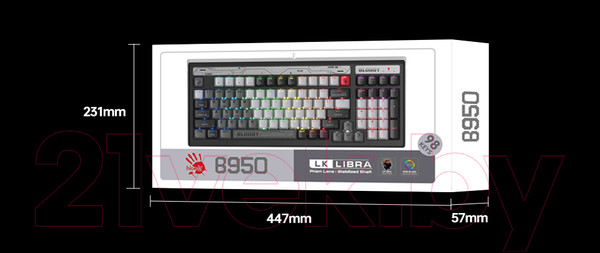 Изображение товара Клавиатура A4Tech Bloody B950 (серый/черный)