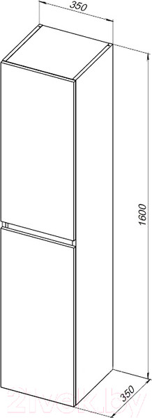 Изображение товара Шкаф-пенал для ванной Aquanet Вега 35 / 329126 (белый глянец)