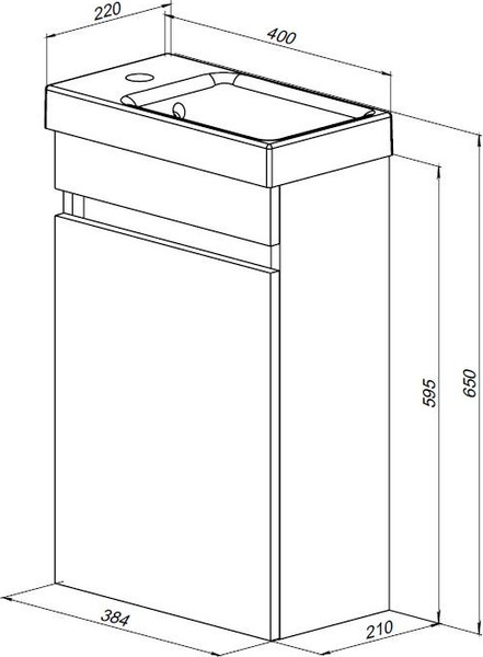 Изображение товара Тумба под умывальник Aquanet Вега 40 Moduo 40 / 329129