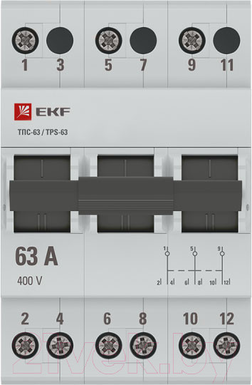 Изображение товара Переключатель EKF PROxima ТПС-63 3P 63А / TPS363