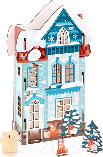 Изображение товара Кукольный домик Collaba Time Домик зимний с мезонином с LED-свечой / 962488