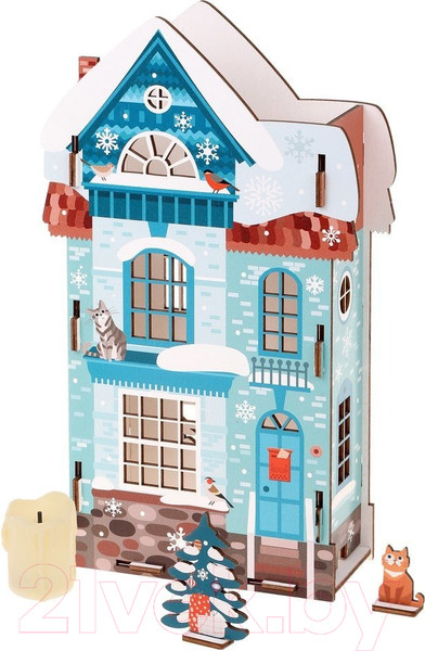 Изображение товара Кукольный домик Collaba Time Домик зимний с мезонином с LED-свечой / 962488