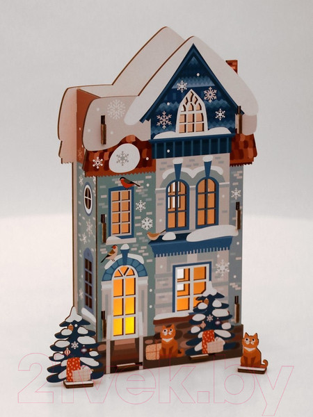 Изображение товара Кукольный домик Collaba Time Домик зимний с мезонином с LED-свечой / 962488