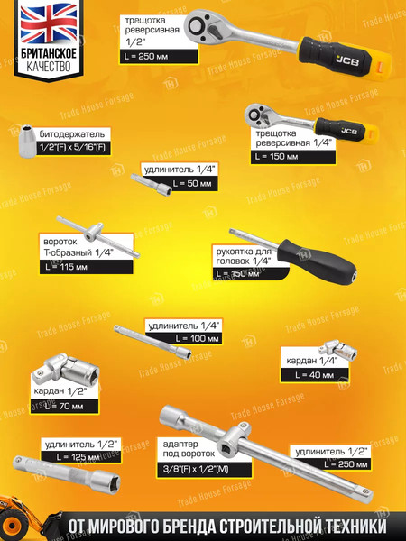 Изображение товара Универсальный набор инструментов JCB 41082-5(56915)