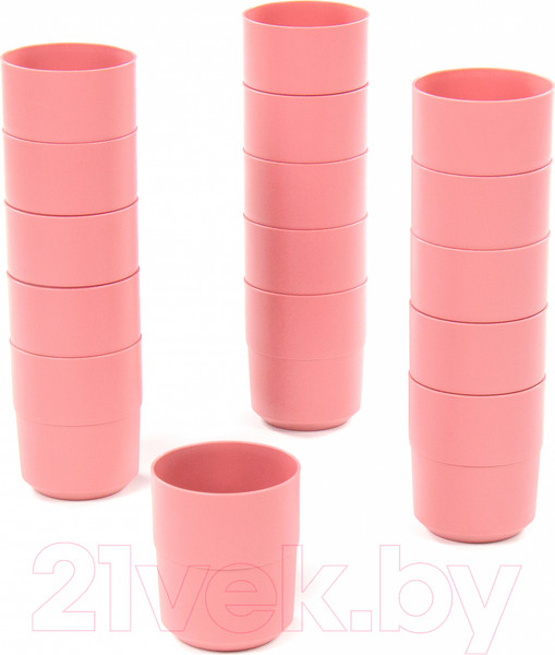 Изображение товара Набор стаканов Полесье №3 / 74024 (16шт, бледно-коралловый)