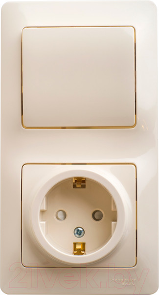 Изображение товара Блок выключатель+розетка Systeme (Schneider) Electric Glossa GSL000270