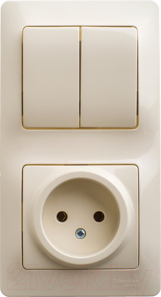Изображение товара Блок выключатель+розетка Systeme (Schneider) Electric Glossa GSL000272