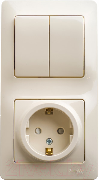 Изображение товара Блок выключатель+розетка Systeme (Schneider) Electric Glossa GSL000274