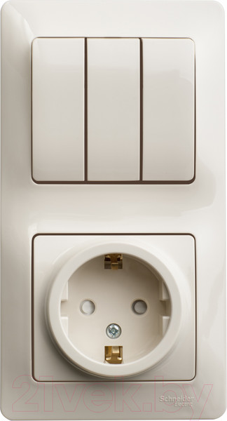 Изображение товара Блок выключатель+розетка Systeme (Schneider) Electric Glossa GSL000278