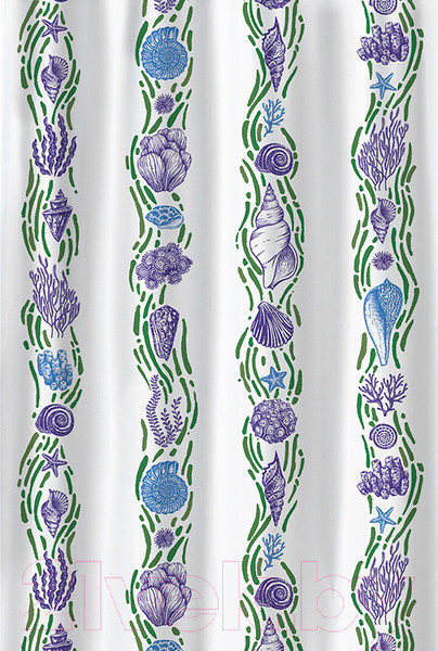 Изображение товара Шторка-занавеска для ванны V-line Ракушки (белый)