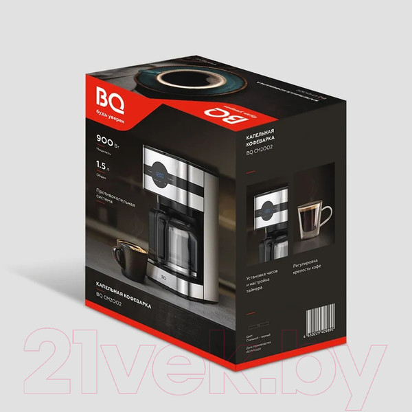 Изображение товара Капельная кофеварка BQ CM2002 (стальной/черный)