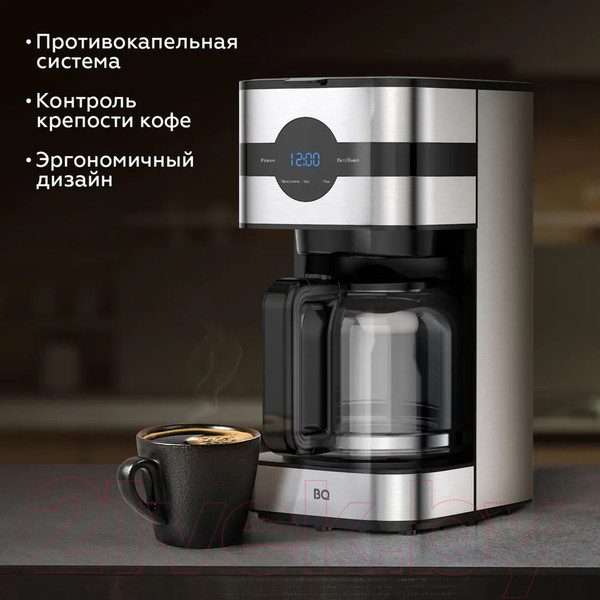 Изображение товара Капельная кофеварка BQ CM2002 (стальной/черный)