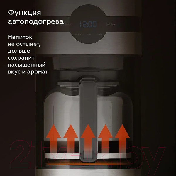 Изображение товара Капельная кофеварка BQ CM2002 (стальной/черный)