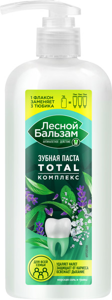 Изображение товара Зубная паста Лесной бальзам Total Комплекс Морская соль и травы (290г)
