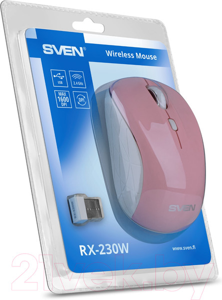Изображение товара Мышь Sven RX-230W (розовый)