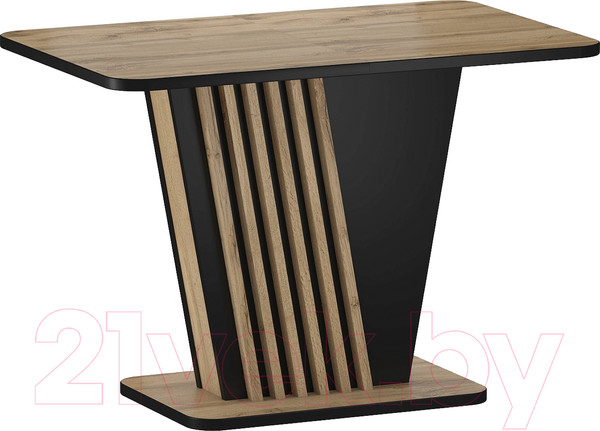 Изображение товара Обеденный стол Signal Nevio 125-170x75x76 (дуб артизан/черный)