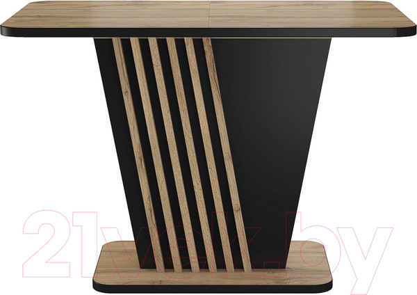 Изображение товара Обеденный стол Signal Nevio 125-170x75x76 (дуб артизан/черный)