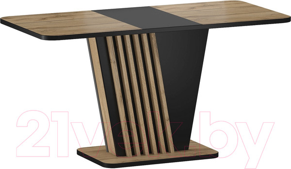 Изображение товара Обеденный стол Signal Nevio 125-170x75x76 (дуб артизан/черный)