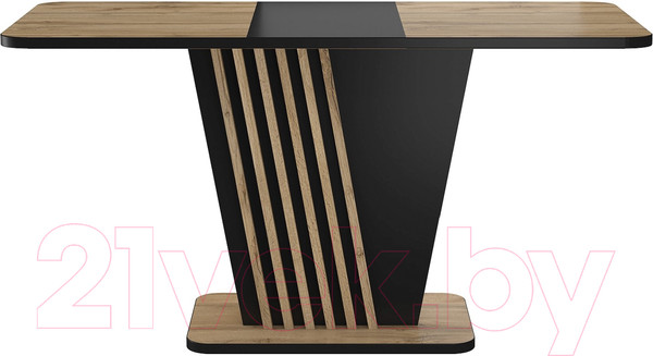 Изображение товара Обеденный стол Signal Nevio 125-170x75x76 (дуб артизан/черный)