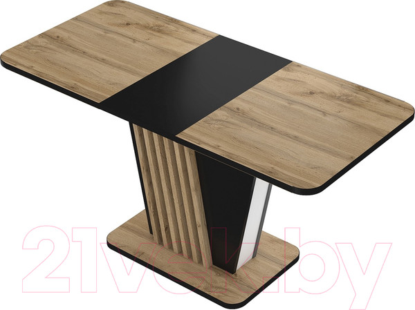 Изображение товара Обеденный стол Signal Nevio 125-170x75x76 (дуб артизан/черный)