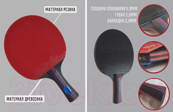 Изображение товара Ракетка для настольного тенниса Sabriasport K7805