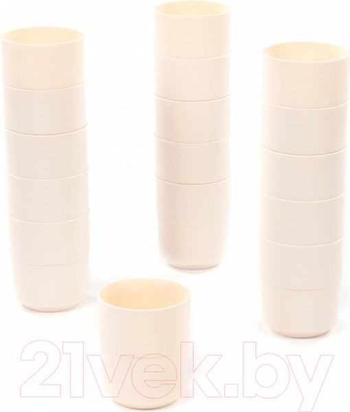 Изображение товара Набор стаканов Полесье №3 / 73997 (16шт, кремовый)