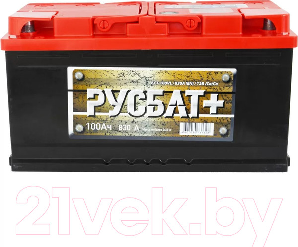 Изображение товара Автомобильный аккумулятор Русбат Рус 830А / 6CT-100VL 1 (100 А/ч)