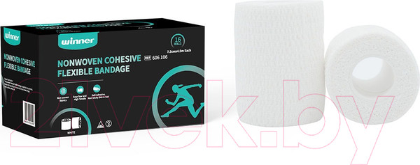 Изображение товара Кинезио тейп Winner Medical Когезивный нетканый 606106 (16шт, белый)