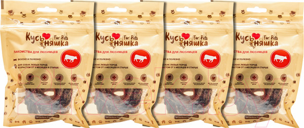 Изображение товара Набор лакомств для собак Кусьняшка Калтык говяжий (4уп)