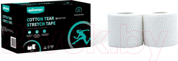 Изображение товара Кинезио тейп Winner Medical Легко-разрываемый 607018 (24шт, белый)