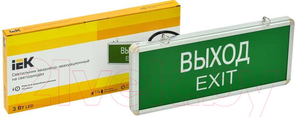Изображение товара Светильник аварийный IEK ССА 1001 Выход-Exit / LSSA0-1001-003-K03