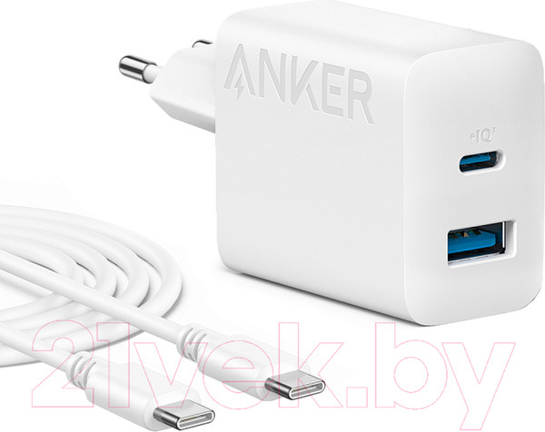 Изображение товара Зарядное устройство сетевое Anker 312 20W Wall Charger 2 Ports + C / ANK-B2348G21-WT