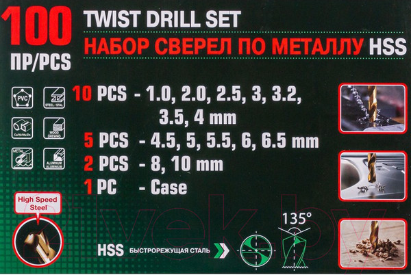 Изображение товара Набор сверл RockForce RF-924U100