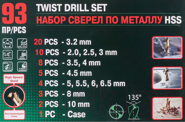 Изображение товара Набор сверл RockForce RF-924U93