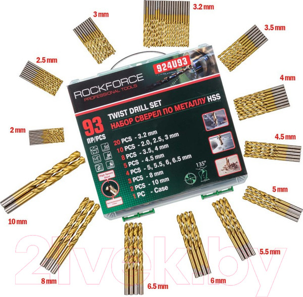 Изображение товара Набор сверл RockForce RF-924U93