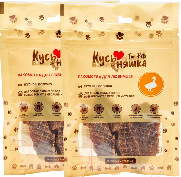 Изображение товара Набор лакомств для собак Кусьняшка Филе утки (2уп)