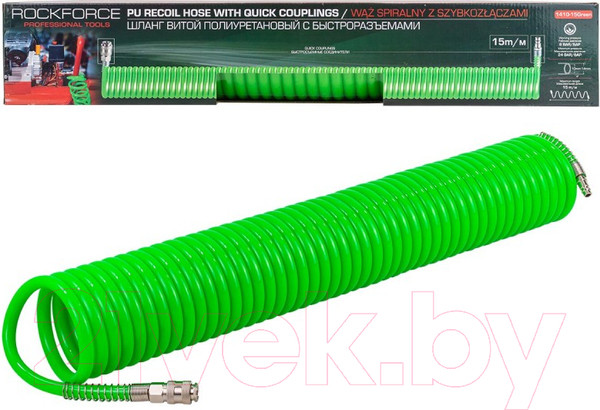 Изображение товара Шланг для компрессора RockForce RF-1410-15Green(58011)