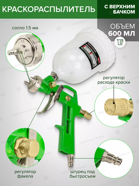Изображение товара Пневматический краскопульт RockForce RF-SGK-51 (58014)