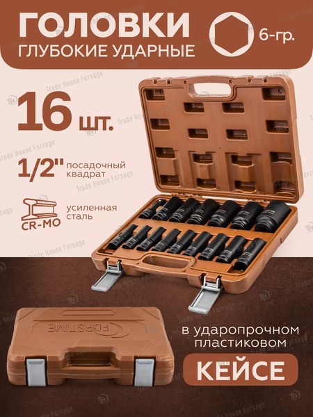 Изображение товара Набор головок слесарных Forstime FT-4177-5MPB (52558)