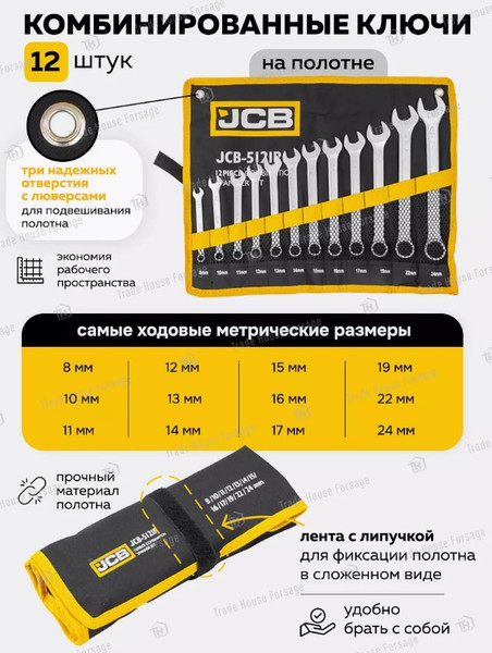 Изображение товара Набор ключей JCB 5121P (57158)