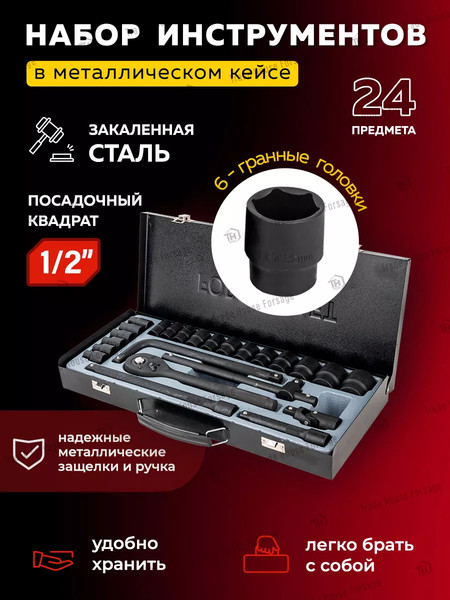 Изображение товара Универсальный набор инструментов ForceKraft FK-4245B-5MPB(57604)