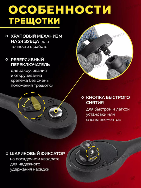 Изображение товара Универсальный набор инструментов ForceKraft FK-4245B-5MPB(57604)