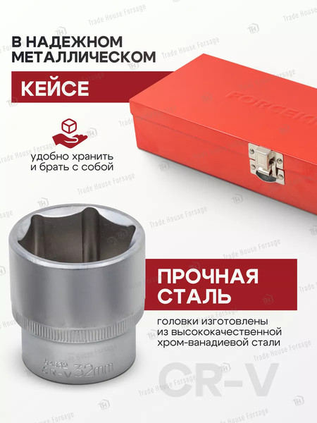 Изображение товара Набор головок слесарных ForceKraft FK-50121G(57683)