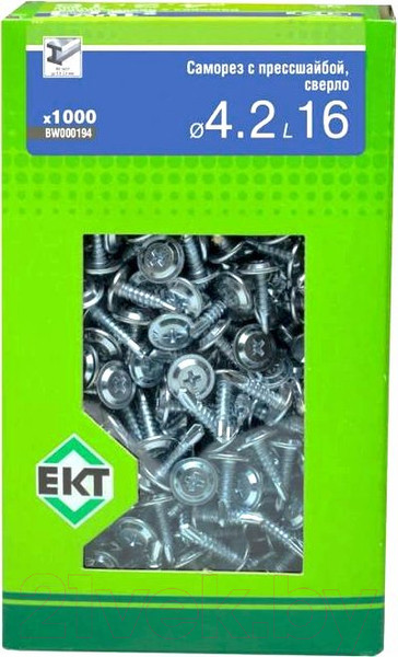 Изображение товара Саморез ЕКТ С прессшайбой 4.2x16 / BW000194 (1000шт)