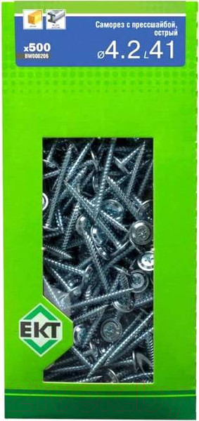 Изображение товара Саморез ЕКТ С прессшайбой 4.2x41 / BW000206 (500шт)