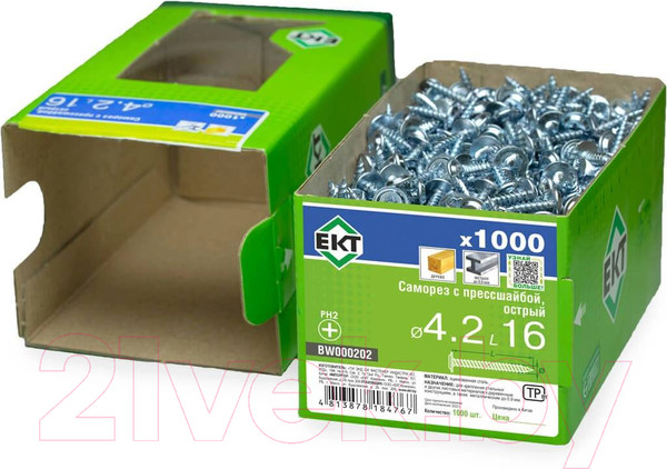 Изображение товара Саморез ЕКТ С прессшайбой 4.2x16 / BW000202 (1000шт)