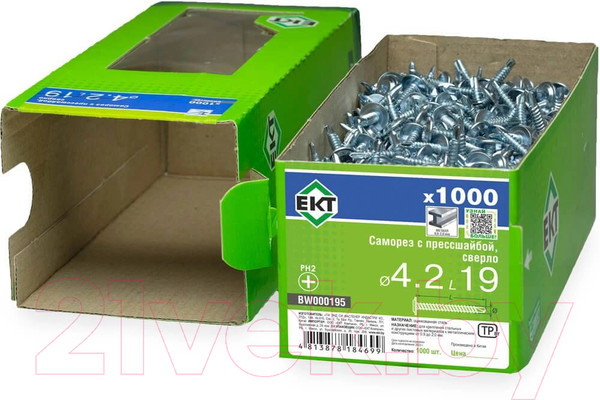 Изображение товара Саморез ЕКТ С прессшайбой 4.2x19 / BW000195 (1000шт)