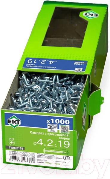 Изображение товара Саморез ЕКТ С прессшайбой 4.2x19 / BW000195 (1000шт)