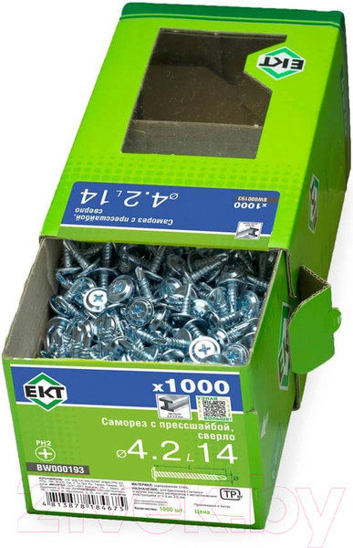 Изображение товара Саморез ЕКТ С прессшайбой 4.2x14 / BW000193 (1000шт)